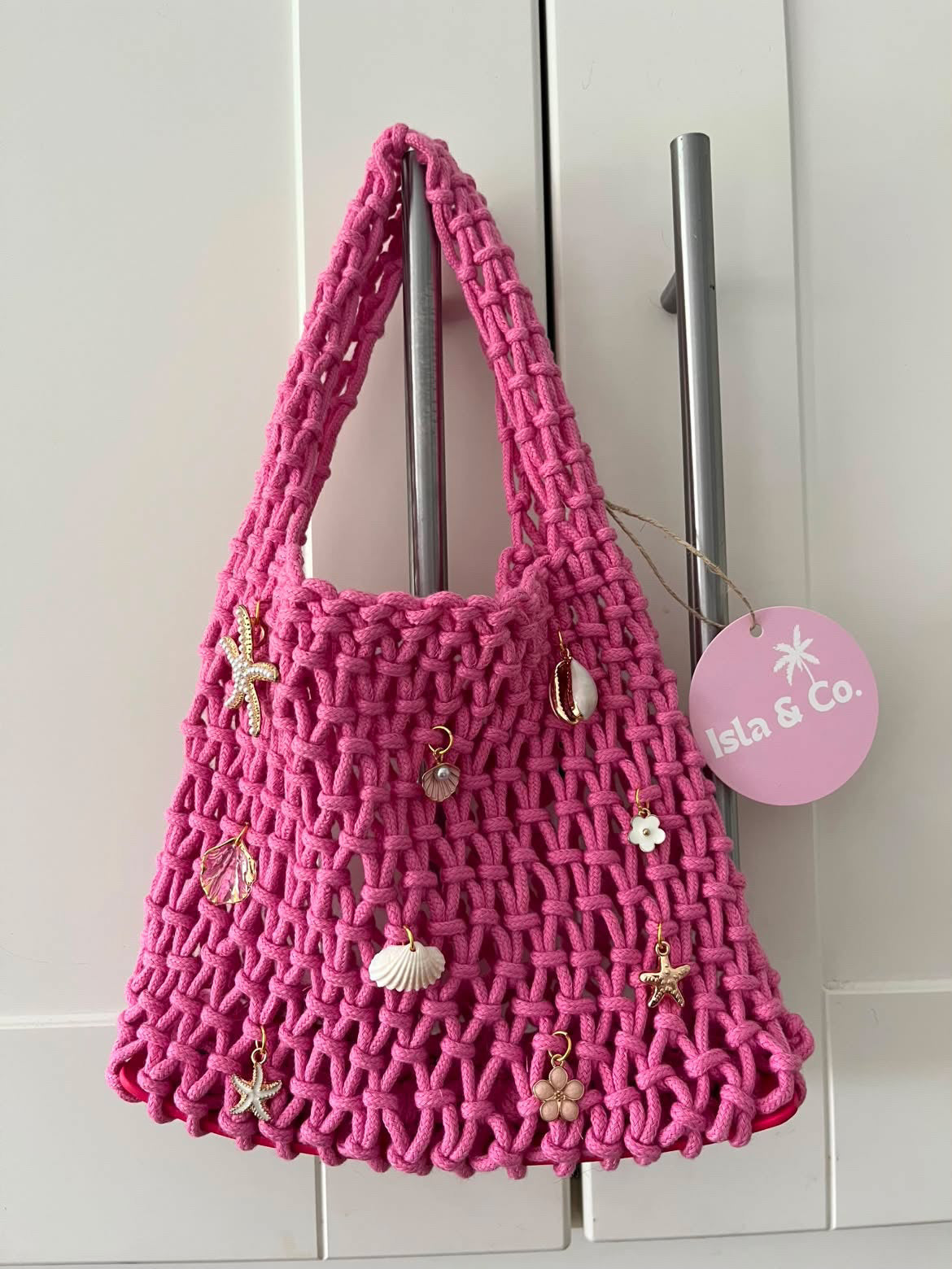 Isla & Co. Small Crochet Bag - Pink