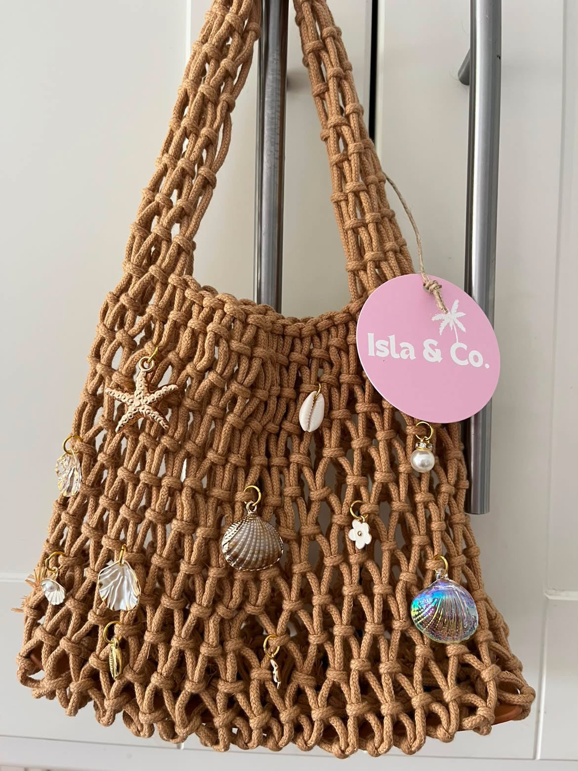 Isla & Co. Small Crochet Bag - Beige