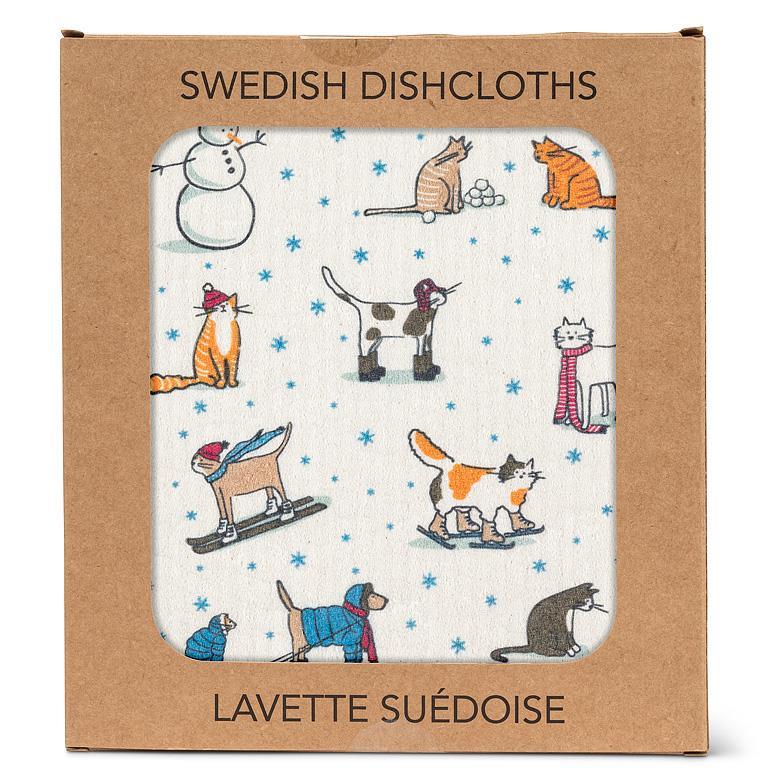 Winter Sports Cats Dishcloth - Abbott