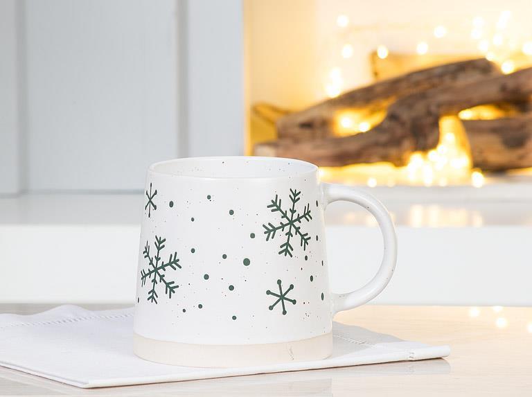 Wide Base Mug with Snowflakes - Abbott