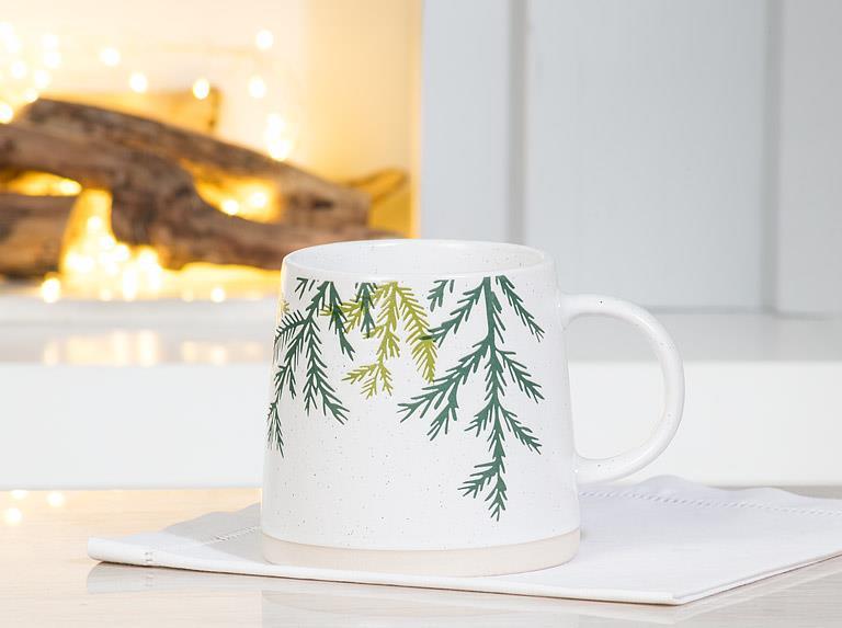 Cedar Branches Wide Base Mug - Abbott