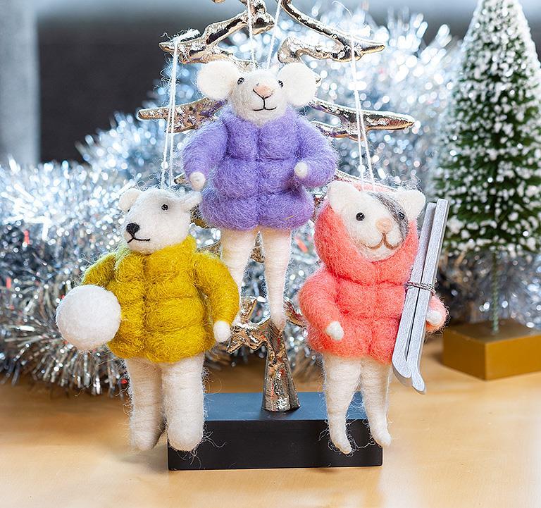 Puffy Coat Animals Ornament - Abbott