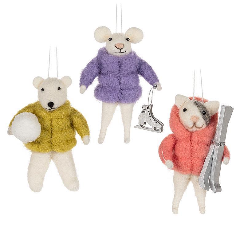 Puffy Coat Animals Ornament - Abbott