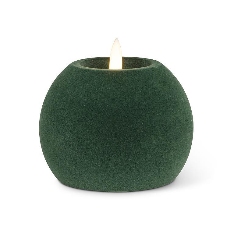 Velvet LED Ball Green Candle - Abbott