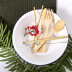 Tru Earth Bamboo Cutlery Set - Fork, Spoon, Knife, Chopsticks, Straw