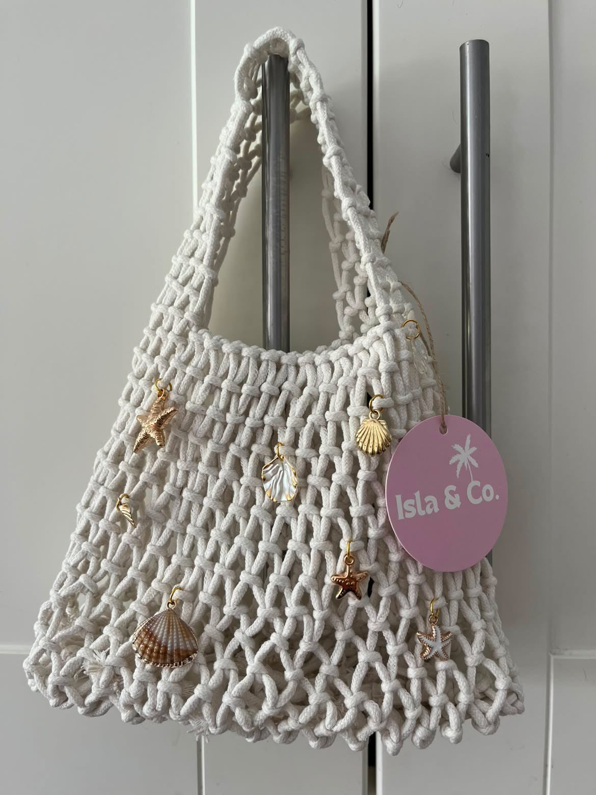 Isla & Co. Small Crochet Bag - White