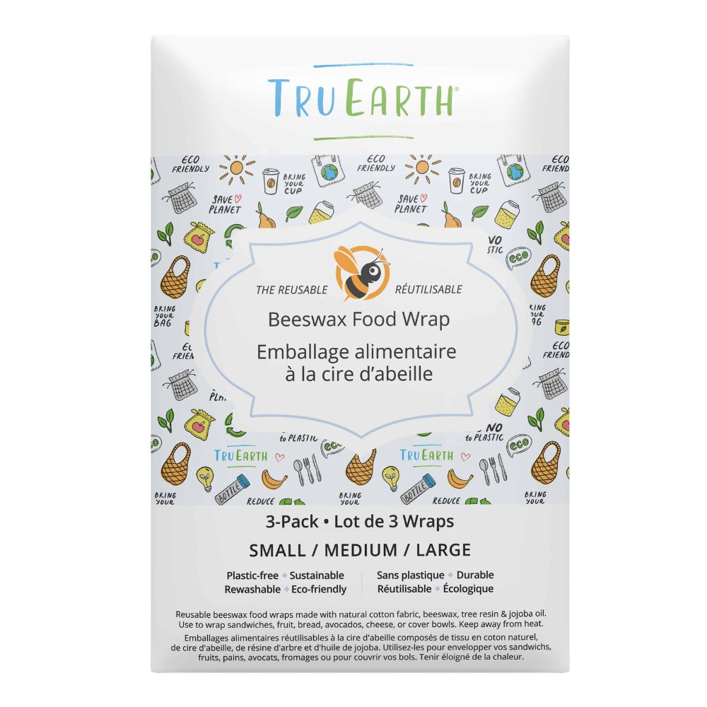 Tru Earth Beeswax Food Wrap Assorted 3-pack - 1 Small, 1 Medium, 1 Large