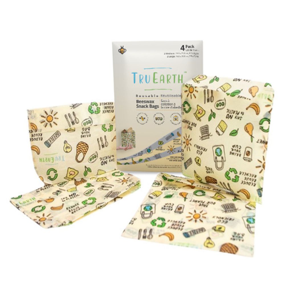 Tru Earth Beeswax Snack Bags - 4 Pack (2M, 2L)
