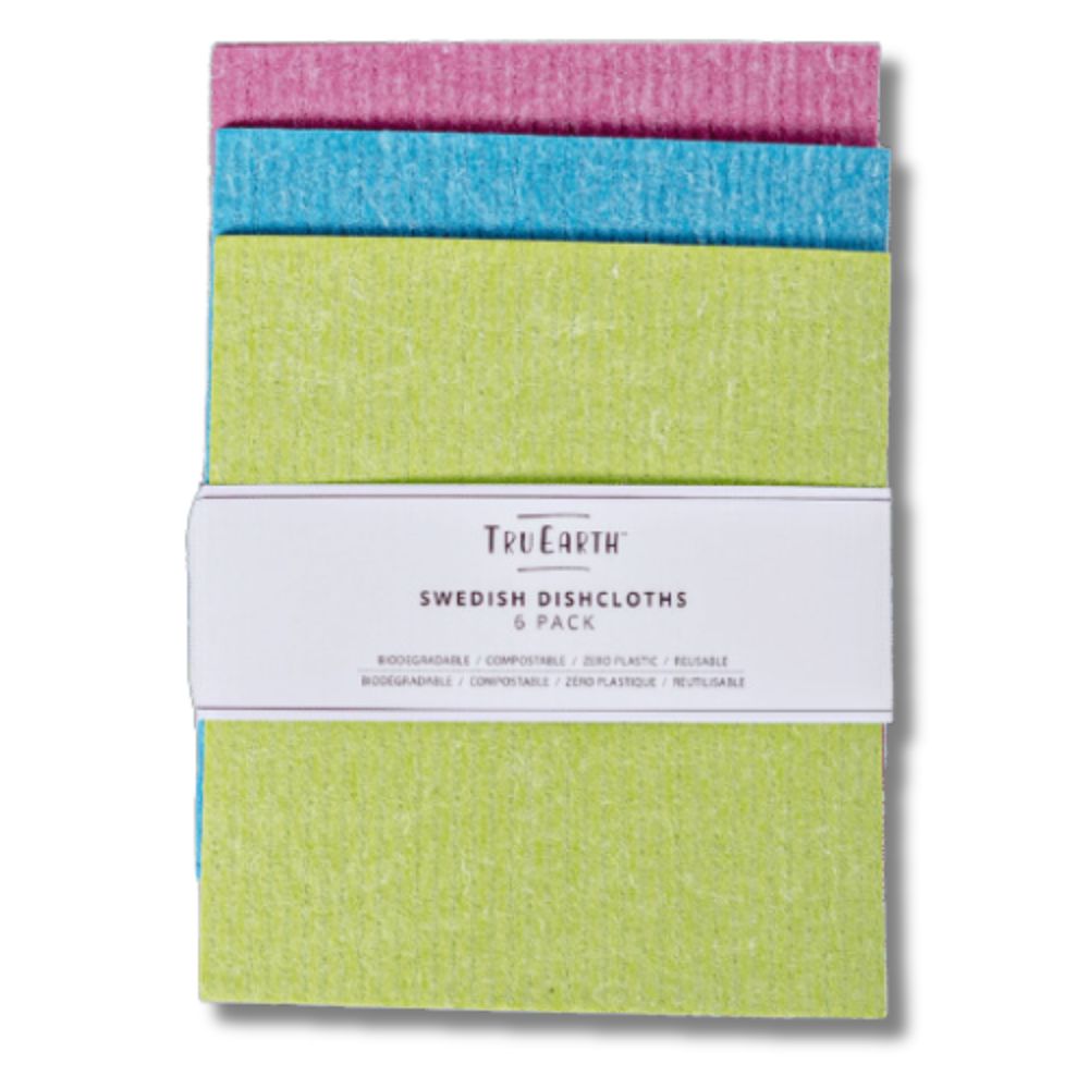 Tru Earth Swedish Dishcloths - Multi-Colour 6 Pack
