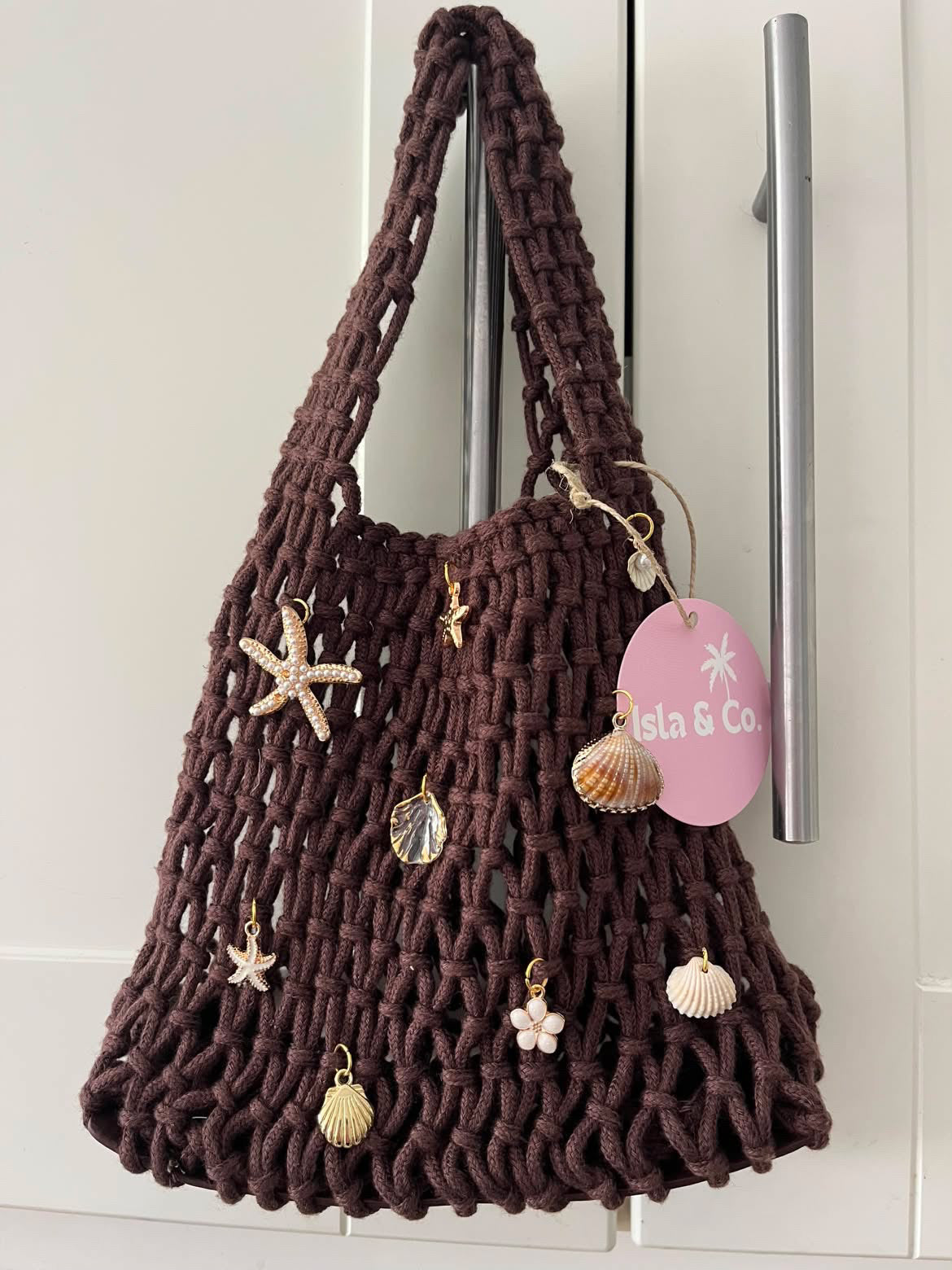 Isla & Co. Small Crochet Bag - Brown