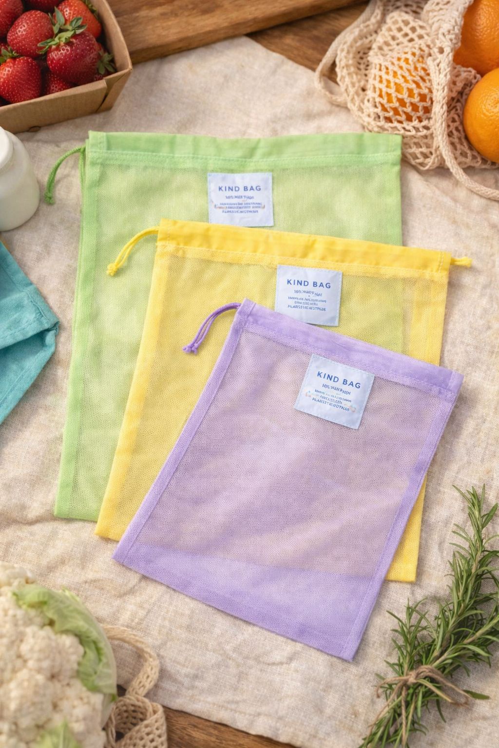 Kind Mesh Grocery Bags - 3 Pack