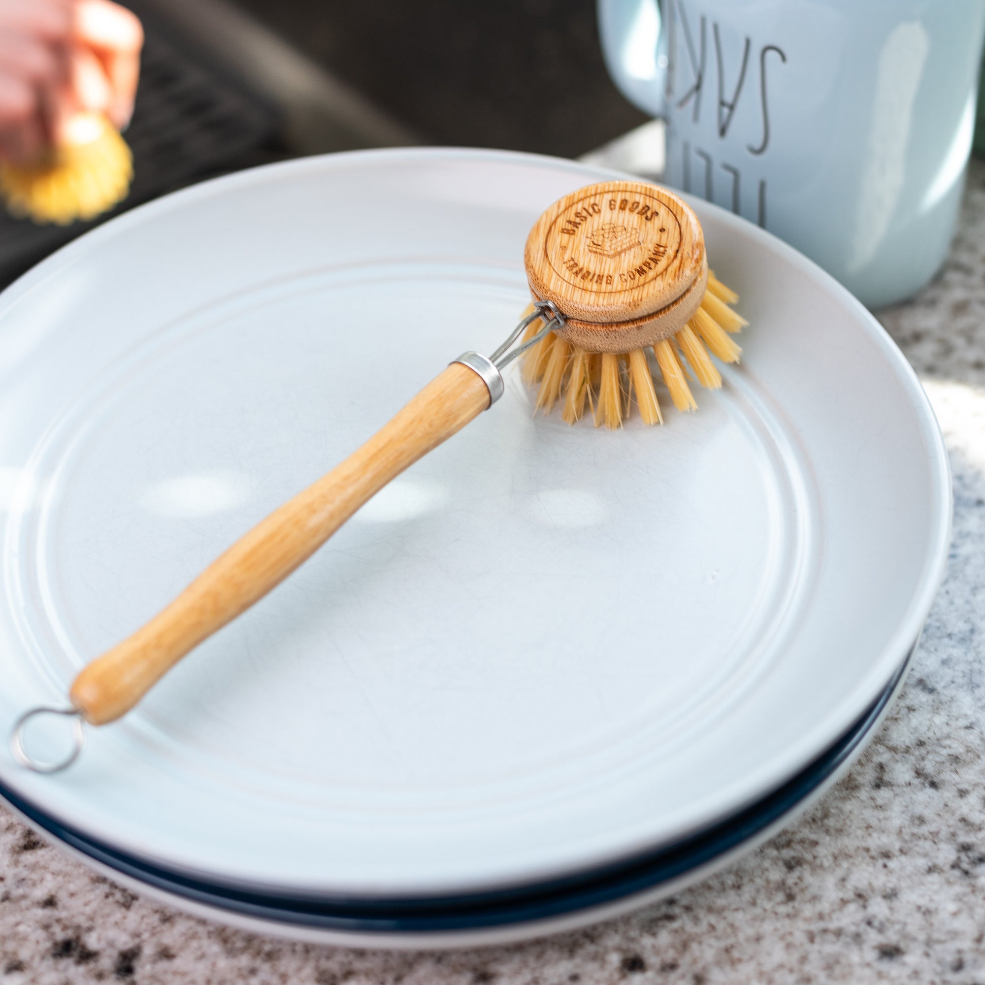 Bamboo Dishwashing Brush with Handle