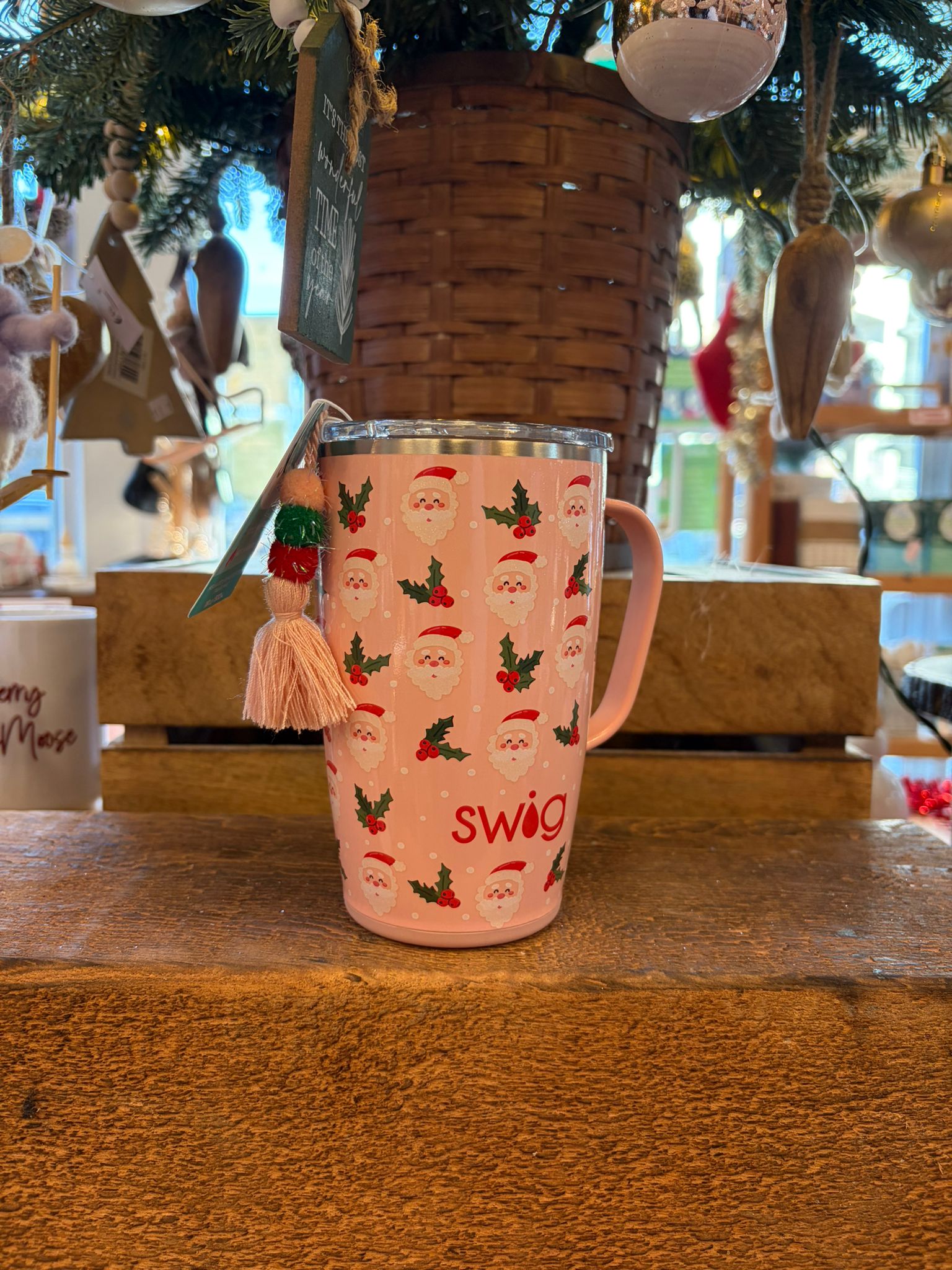 Pink Santa Swig Life Christmas Tumblers