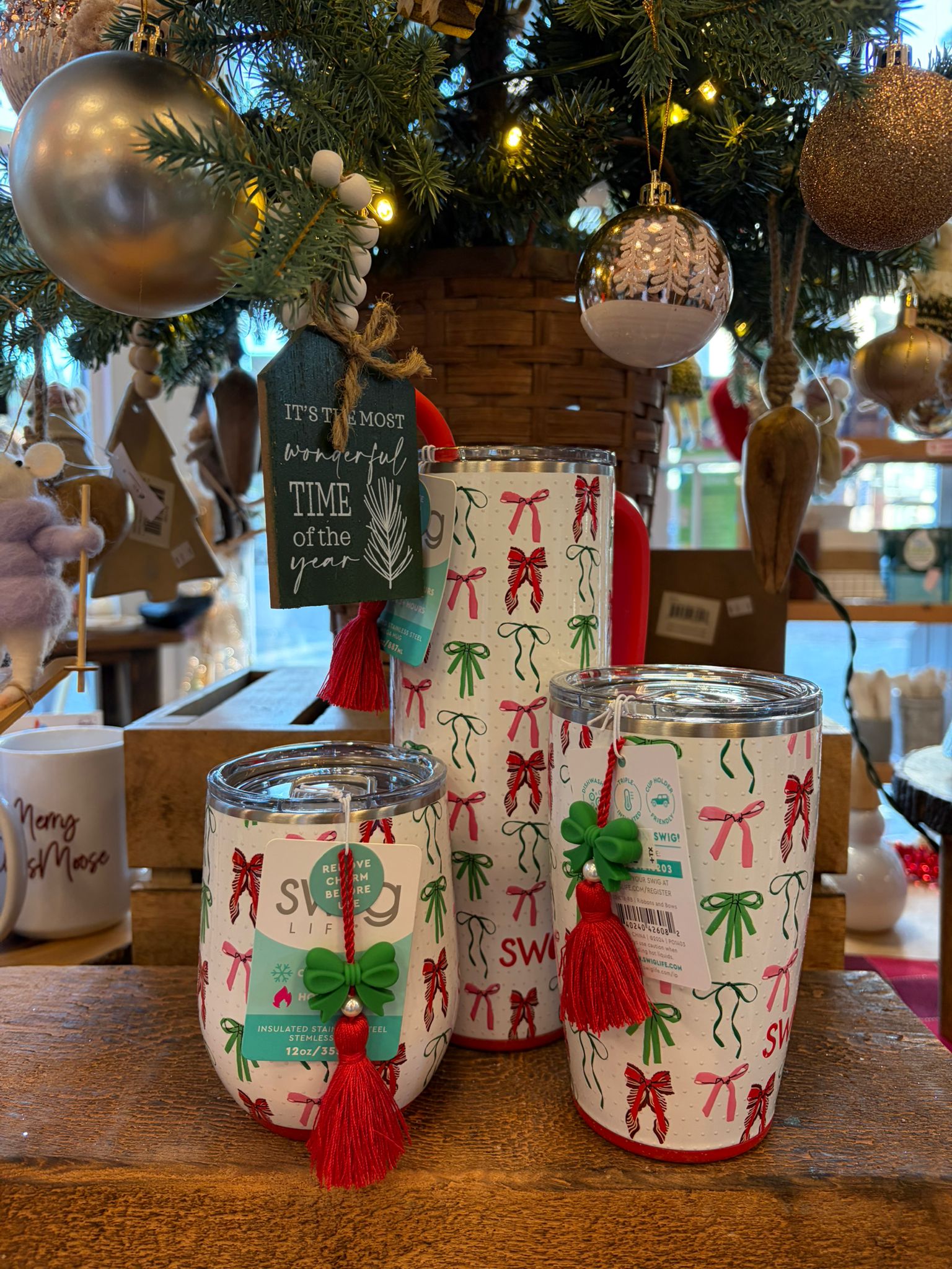 Holiday Bows Swig Life Christmas Tumblers