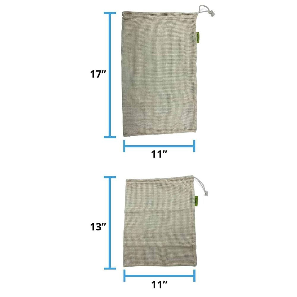 Tru Earth Reusable Cotton Mesh Produce Bags - Set of 6
