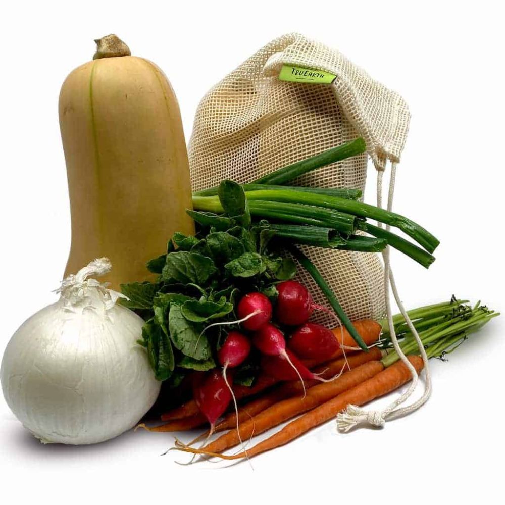 Tru Earth Reusable Cotton Mesh Produce Bags - Set of 6
