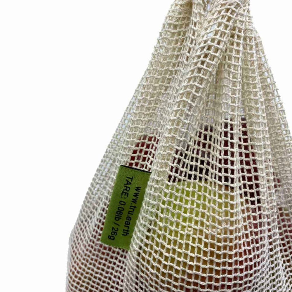 Tru Earth Reusable Cotton Mesh Produce Bags - Set of 6
