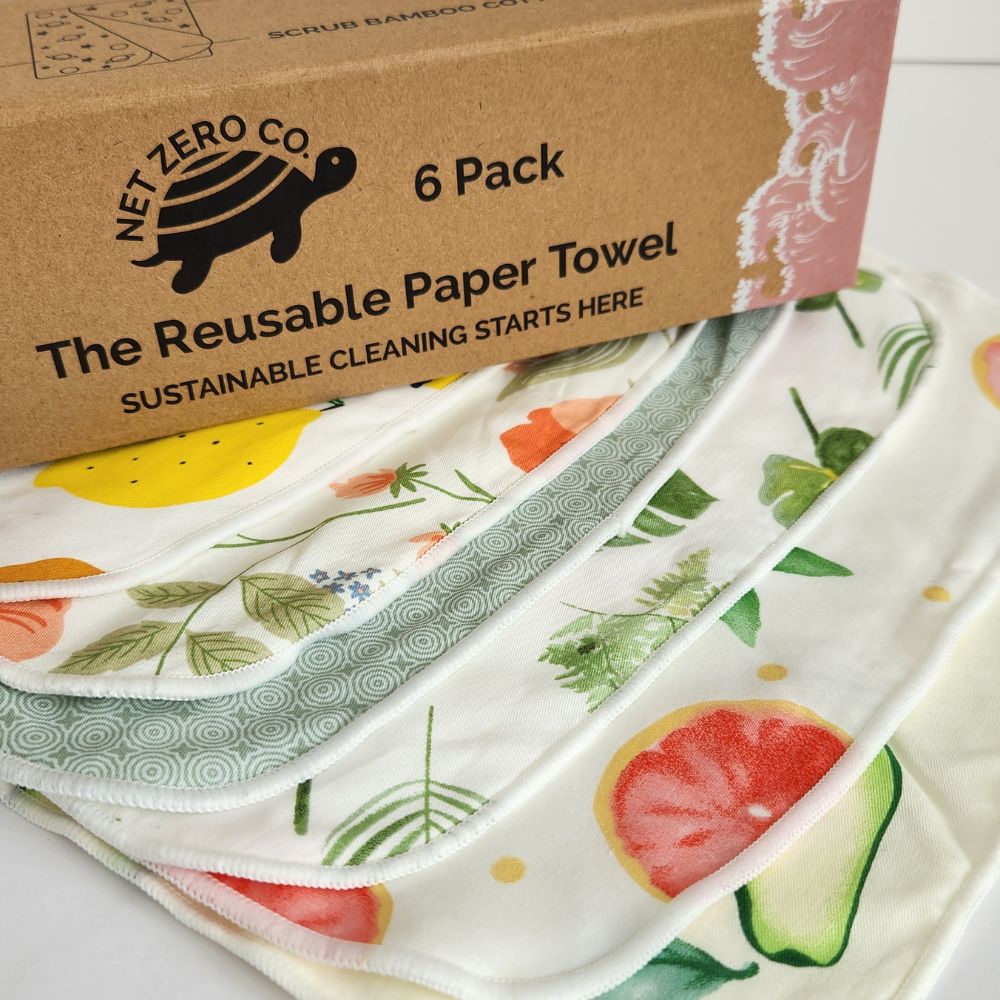 Reusable Paper Towels - 6 Pack Absorbent & Durable Kitchen Towels