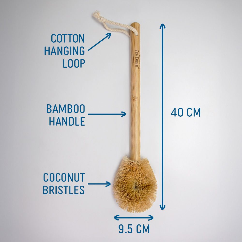 Tru Earth Coconut Bristle and Bamboo Handle Toilet Brush