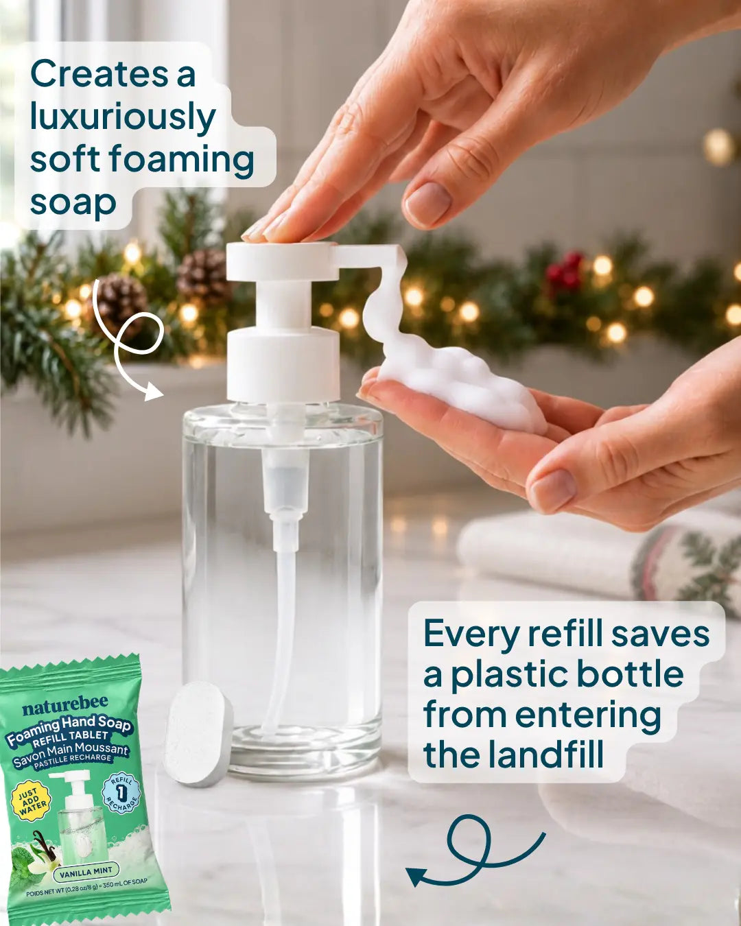 Nature Bee Foaming Hand Soap Refill Tablets | Limited Edition - Vanilla Mint