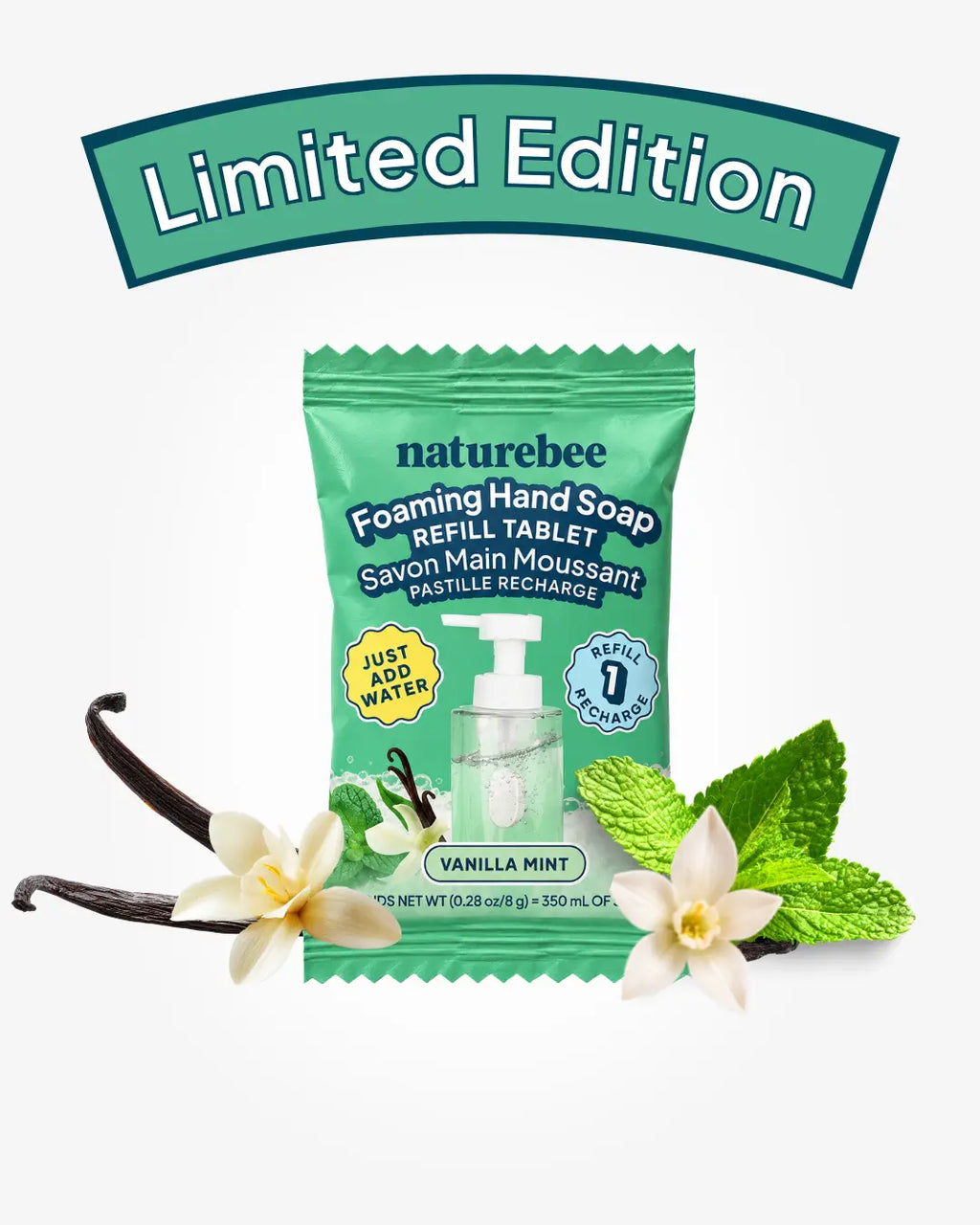Nature Bee Foaming Hand Soap Refill Tablets | Limited Edition - Vanilla Mint
