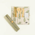 Bamboo Cutlery Set - With Pouch and Handkerchief