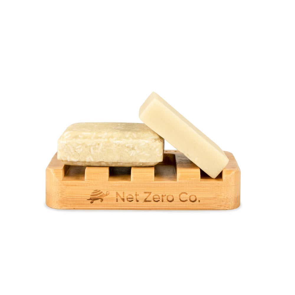Sustainable Hair Bars On Bamboo Soap Dish
