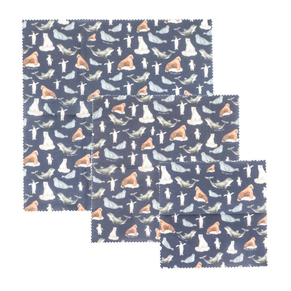 Reusable Beeswax Food Wraps In Arctic Navy