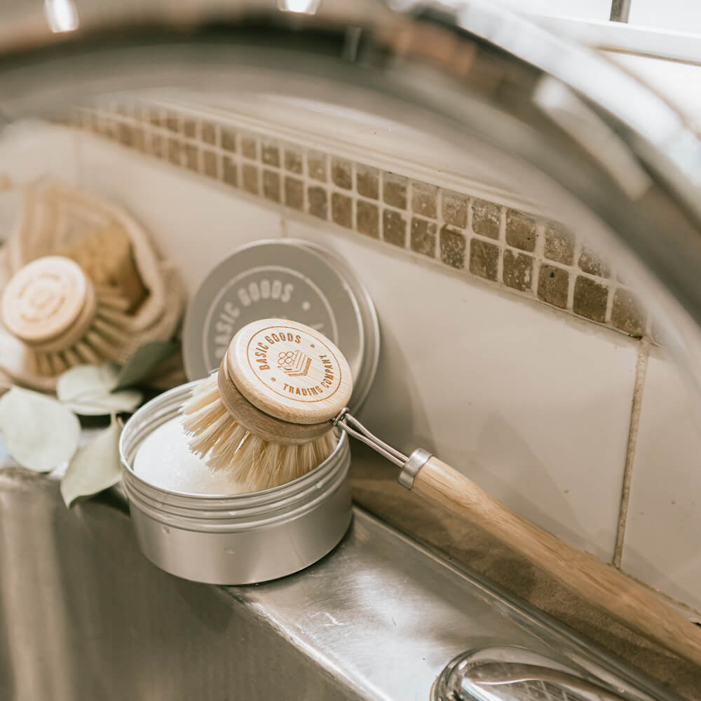 Bamboo Dishwashing Brush with Handle