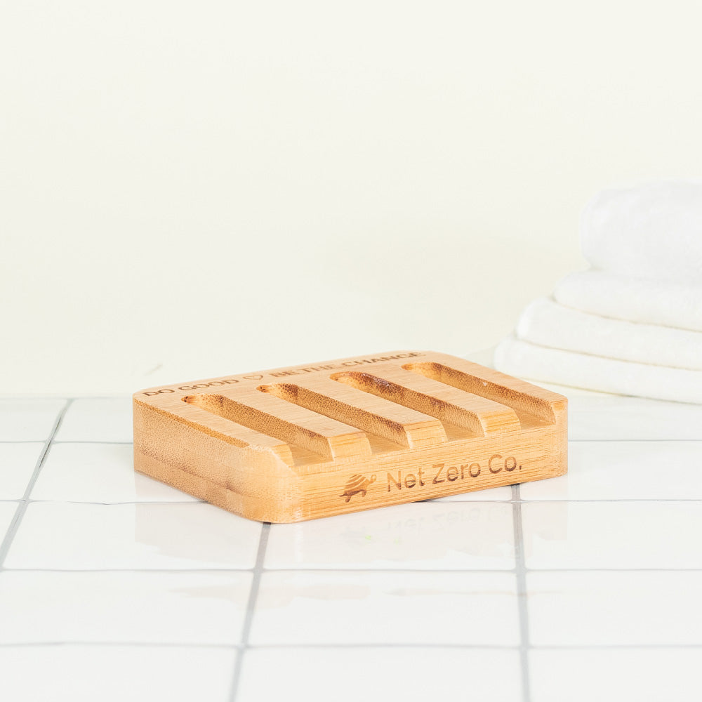 Bamboo Soap Dish In Bathroom