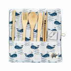 Organic Bamboo Cutlery Set With Whale Design