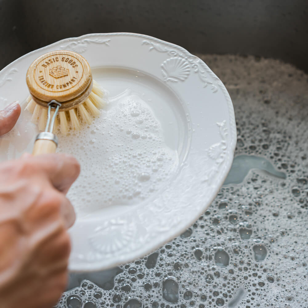 Bamboo Dishwashing Brush with Handle